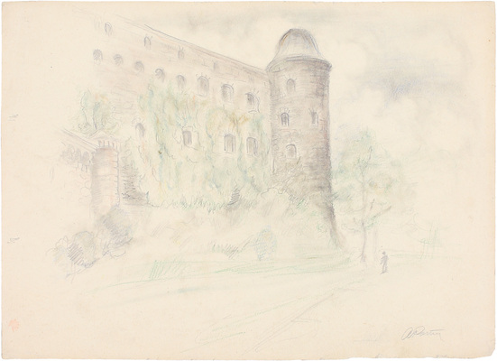 Ротач Александр Лукич. Вид на Райскую башню Выборгского замка